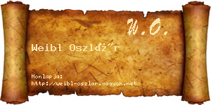 Weibl Oszlár névjegykártya